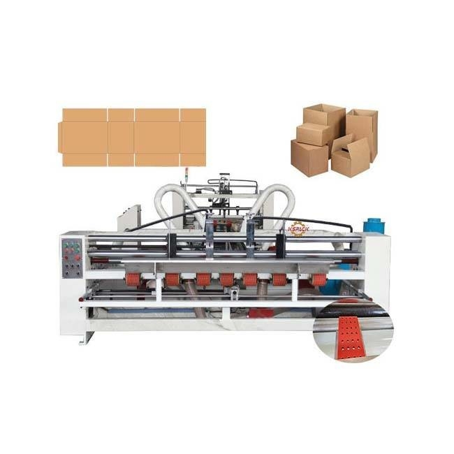 Automatic Box Folder Gluer Machine With Vacuum Feeding PLC Control