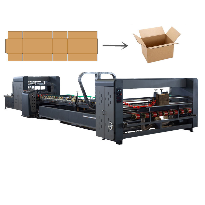 12Kw 380v Voltage Fold Glue Box Sealing Machine with Auto Stacker Included